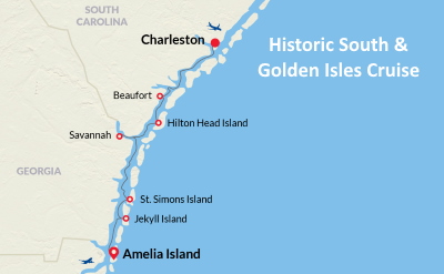 Historic South and Golden Isles cruise map