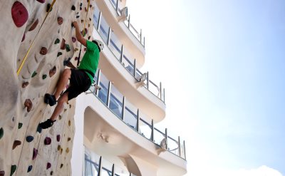 Royal Caribbean cruise climbing wall